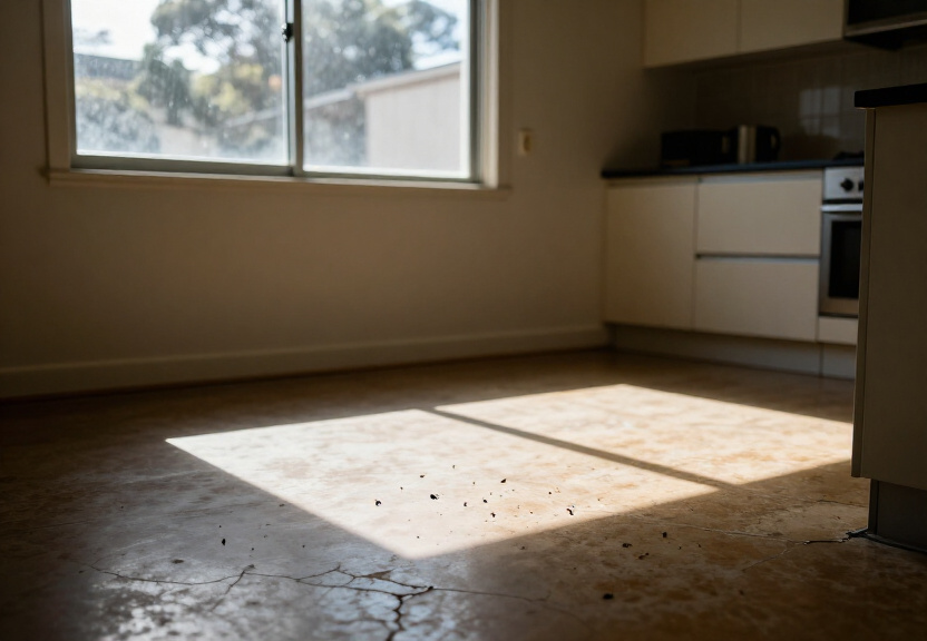 Cockroaches in a Cranebrook kitchen before treatment